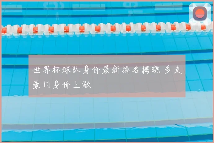 世界杯球队身价最新排名揭晓 多支豪门身价上涨